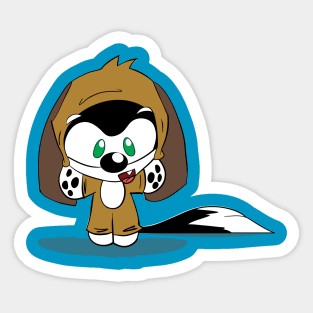 Dot the Cat in a Dog Costume Sticker
